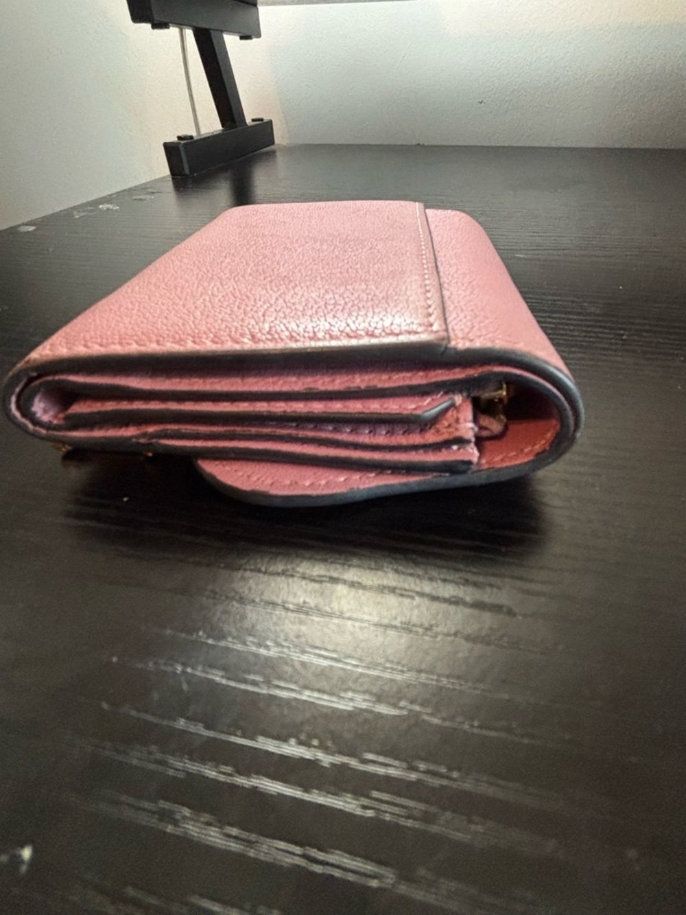 Authentic Christian Dior Saddle Lotus Wallet – Pink Grained Goatskin - Picture 4 of 12